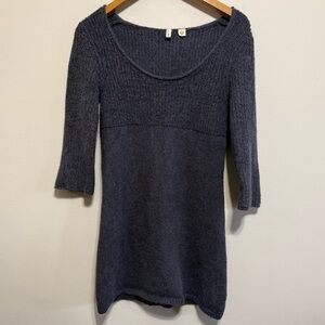 Moth Anthropologie Gray Knit Alpaca Wool Blend Sweater Dress Tunic M